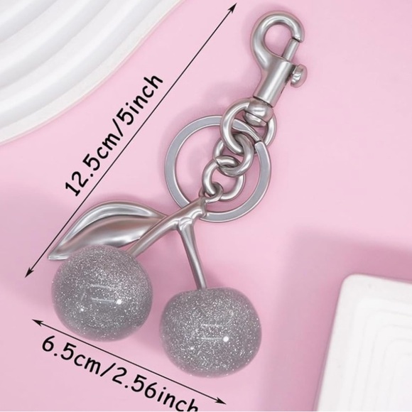 Cherries in silver glitter with silver brushed hardware perfect accessor… - Picture 2 of 3